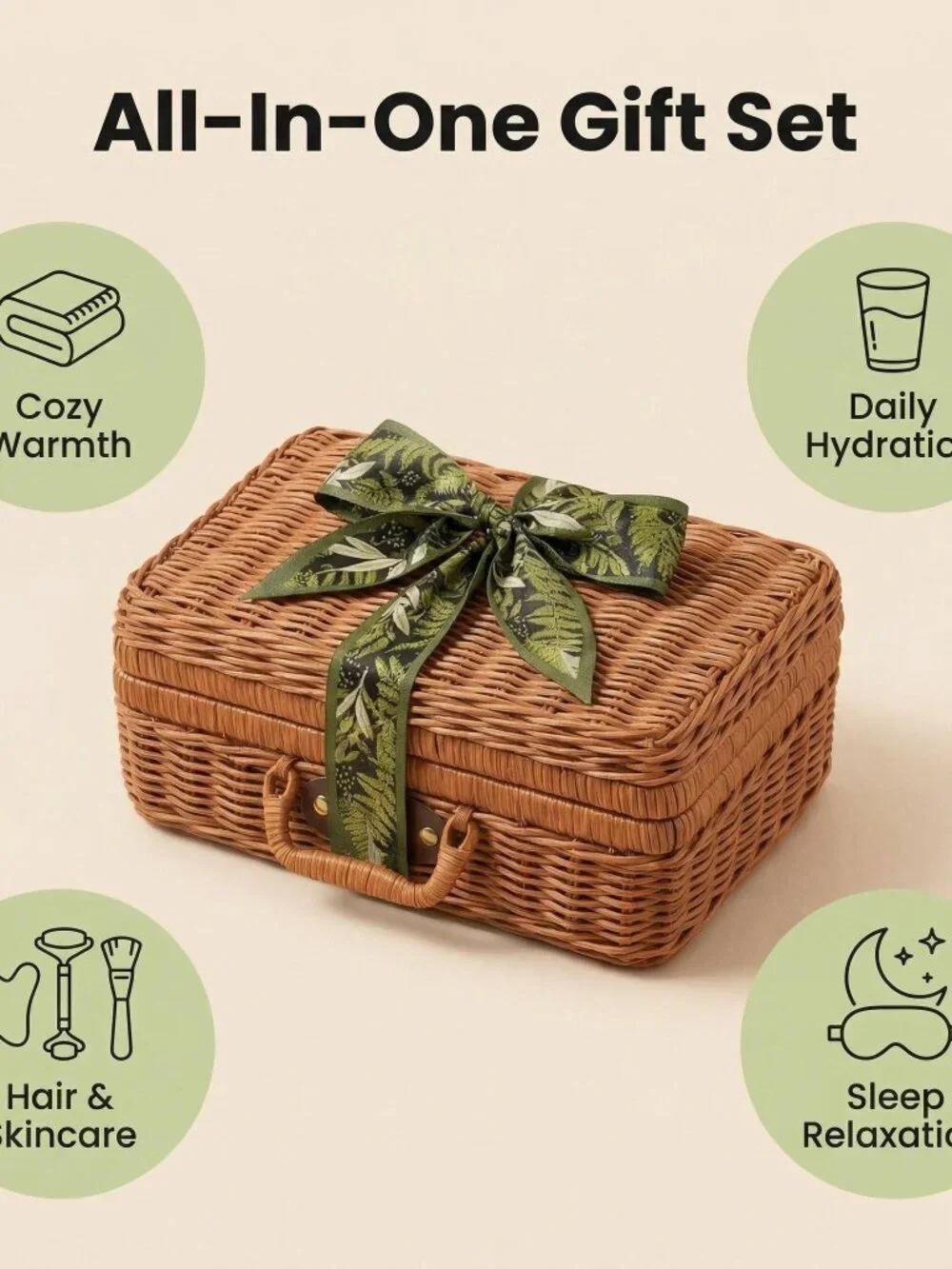 Self Care Spa Gift Set with Woven Basket(1 Pack)